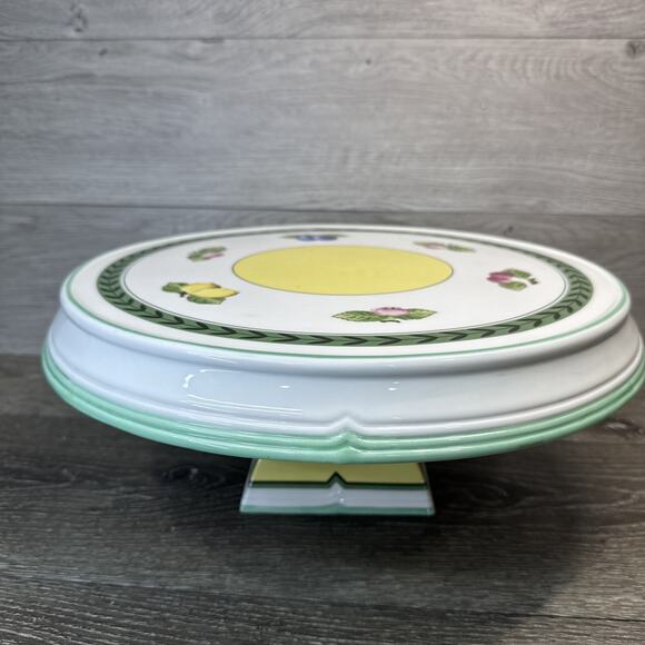 Villeroy & Boch French Garden Fleurence Pedestal Cake Stand 14" Diameter 6” Tall - Picture 1 of 12